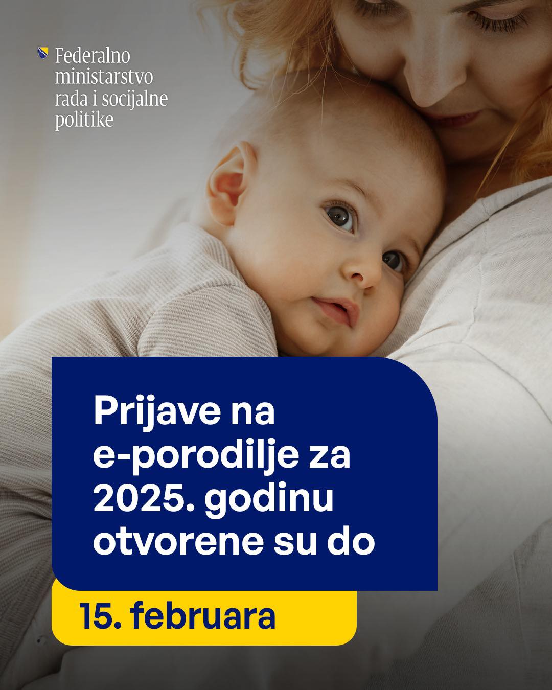 Prijave za jednokratnu podršku od 1.000 KM za novorođenčad